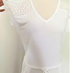 Calvin Klein  Womens Crochet Shoulder Tunic Cover Up Drawstring Dress Sz S/M Photo 3