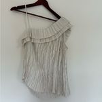 Ulla Johnson  Cream Pleated Ravenna One-Shoulder Blouse Photo 6