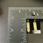 Vintage 925 Sterling Silver Tricolor Chevron Link Dangling Earrings 3g. Gold Photo 11