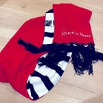 Disney Minnie Mouse Scarf Tassel Knit Authentic Winter Red Black White Photo 0