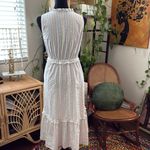 J.Crew  White Multi Metallic Shimmer Stripe Ruffle Trim Midi Maxi Dress Photo 1