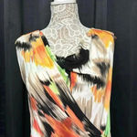 Calvin Klein Abstract Print Sleeveless Wrap Dress Multicolor Photo 6