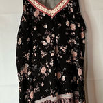 Jolt  Black and Pink Floral Tank Top Photo 0