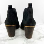 Lucky Brand  Ehllen Suede Black Leather Block Heel Ankle Booties Women's Size 9.5 Photo 2