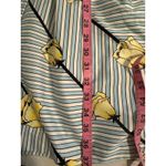 Talbots Crisp Tulip Sleeveless Fit Flare Dress Stripe 14 W/ Blue Sweater Size L Photo 12