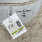 Emily Daniels NWT Size 1X Pumpkin Patch Print Scoop Neckline Blouse Top Orange Photo 4