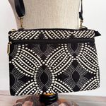 Danny K Tapestry Black And White Travel Crossbody Multi Compartment Bag Purse Photo 0