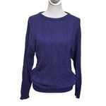 Diane Von Furstenberg Vintage  Cable Knit Sweater Purple Pullover Women’s Size S Photo 1