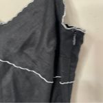 Loft Scallop Trimmed Black Linen Tank, Size 4 Photo 2