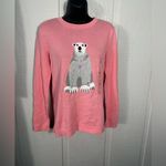 Tommy Hilfiger  Pink Women's Snowflake Polar Bear Long Sleeve Sweater Siz… Photo 1
