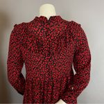 ZARA  Dress Animal Print Ruffle Red‎ Black Leopard Mini Long Sleeves Mini Medium Photo 11