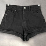 Bershka High Waist Black Denim Shorts Womens 4 Grunge Y2K Minimalist Chic Cotton Photo 0
