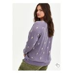 Torrid  Purple Lightning Bolt Lightweight French Terry Sweatshirt Sz.4 Photo 2