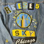 NEW FISLL Angel Reese 5 Chicago Sky Denim Jacket Medium Blue Womens Basketball Photo 11