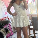 Selfie Leslie Just Like Heaven White Mini Overlay Lace Dress Photo 3