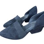 Eileen Fisher  Black Suede Flats Pointed Toe Elastic Band Slip On Comfort Shoes Photo 0