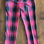 Trina Turk  Plaid pants in pink, red, and black plaid Photo 0