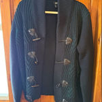 H&M  Women's Sweater Jacket Black &‎ Green Size Xl Photo 0