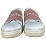 Valentino by Mario Maya Logo Leather Slip On Pink White Women's Size 8.5 Photo 2