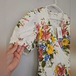 Reformation  Weiss Linen Wrap Floral Print Dress Photo 3