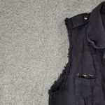 Miss Me Womens Denim Vest S Black Embellished Distressed Sleeveless Drawstring Photo 6