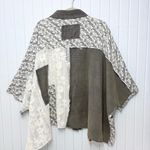 POL  Floral Patchwork Lace Button-Up Shirt - Oversized - Flower Buttons Size L Photo 2