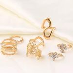 7pcs Lady Flower Star S Shape Midi Rings Photo 3
