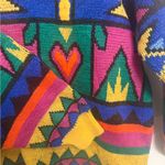 Vintage Laevis Japan Wool Knit Sweater Bold 80s/90s Geometric Pattern Size Large Yellow Photo 6