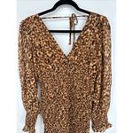 Steve Madden Carly Dress Women's Printed Smocked Dress Mocha Bisque Small NEW Photo 3