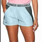 Under Armour Play Up 2.0 Women’s Sz L Coded Blue/Pitch Gray Athletic Shorts Photo 0