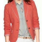 Gap Vintage  Y2K The Academy Blazer Single Breasted Jacket Fire Coral Size 6 S Photo 0