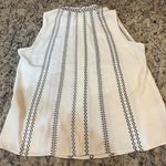 White House | Black Market  White Top with Black Geometric Design Photo 3