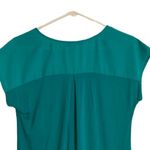 Adrienne Vittadini Adrienne‎ Vittadini Green Mixed Material Short Sleeve Top Photo 4
