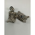 Vintage Clear Rhinestone Earrings Clip On Baguette Valentines Wedding Bling 1" Silver Photo 7