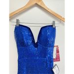 Emerald Sundae Dress XS Strapless Sequin Front Slit Lace Up Mermaid Gown NEW Photo 5