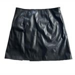 SheIn Faux Leather Womens Mini Skirt M 6 Slit Party Going Out New Years Eve Photo 2