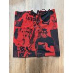 Edikted  Red Black Graphic Lace Up Mini Skirt  missing lace vintage Photo 3