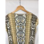 Lucky Brand Patterned V Neck Tie Bottom Top Size Medium Photo 5