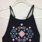 None LOVE PEACE & LAZY DAYS Cropped Black Tank Size L Photo 1