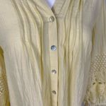 Anthropologie  Fig + Flower butter yellow lace sleeve blouse  Photo 4