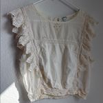 Aerie Cream Sleeveless Blouse with Ruffled Bib Collar Photo 2
