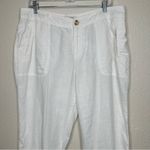 Cherokee 100% Linen White Capri Pants, Size 16 Photo 1