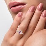 Boutique Ruby&White Zircon Ring in Platinum Over Silver 925 Photo 5