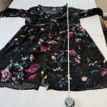 Torrid  Black Colorful Floral Chiffon Shirt‎ Dress Size 1X Photo 10