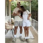 Free People Ziggy Denim Shortalls in Optic White Size Medium Photo 2