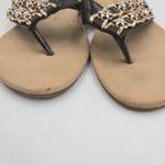 Vittorio D' Firenze Black Beaded Sandals Size 10 Flip Flops Gold Accents Thongs Photo 8