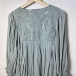 Winwin Dress Womens Medium Crochet Babydoll Shirt Boho Short Green Prair… Photo 7