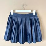 SINCERELY OURS | Blue Coated Animal Print Pleated Mini Skirt Sz M Photo 3