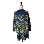 J. McLaughlin Shirt Women XL Blue Gold Chain Catalina Cloth Tunic Top Preppy Photo 1