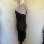 Papaya Bodycon One Arm Dress Medium Black Y2k Sheer Burnout USA Whimsigoth Midi Photo 2